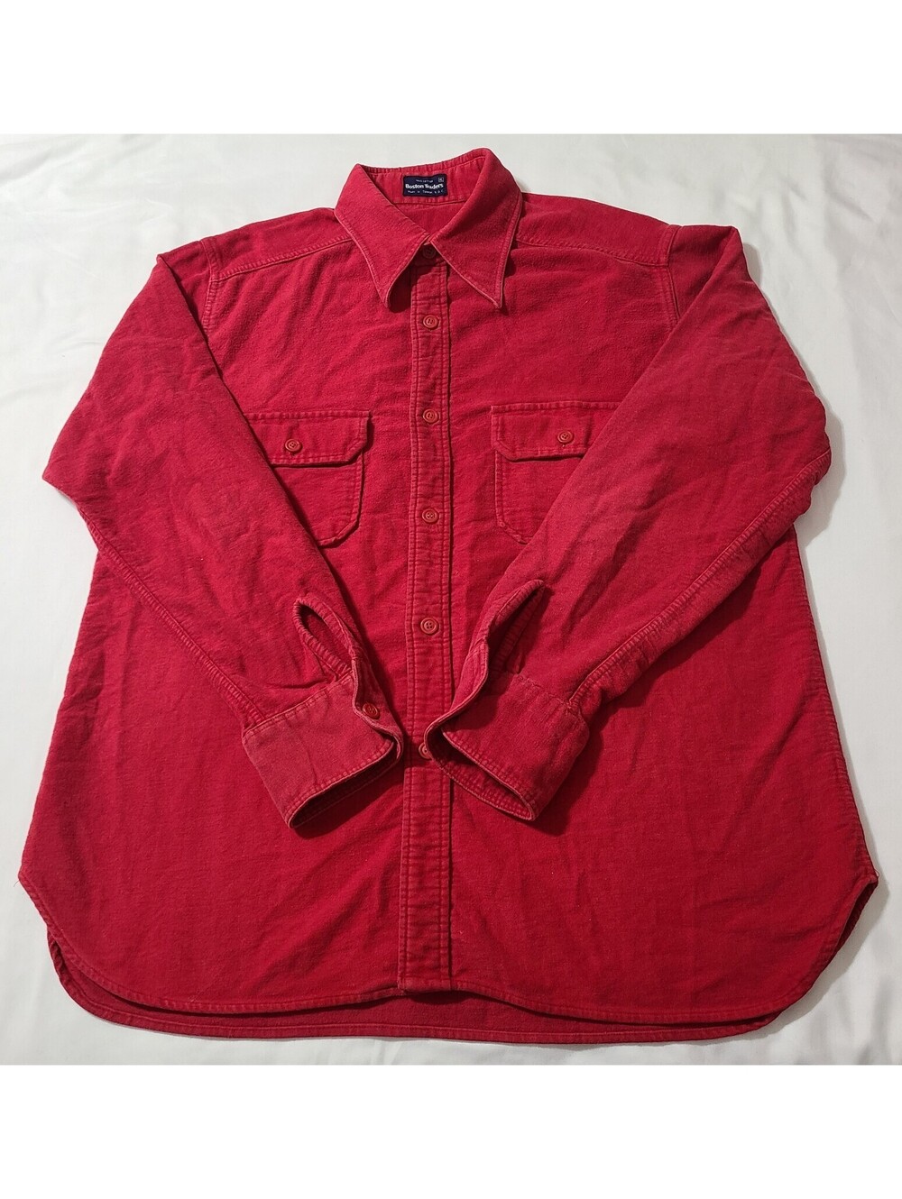 Vtg Boston Traders Chamois Flannel Shirt Mens Sz XL Red Heavyweight Workwear GUC